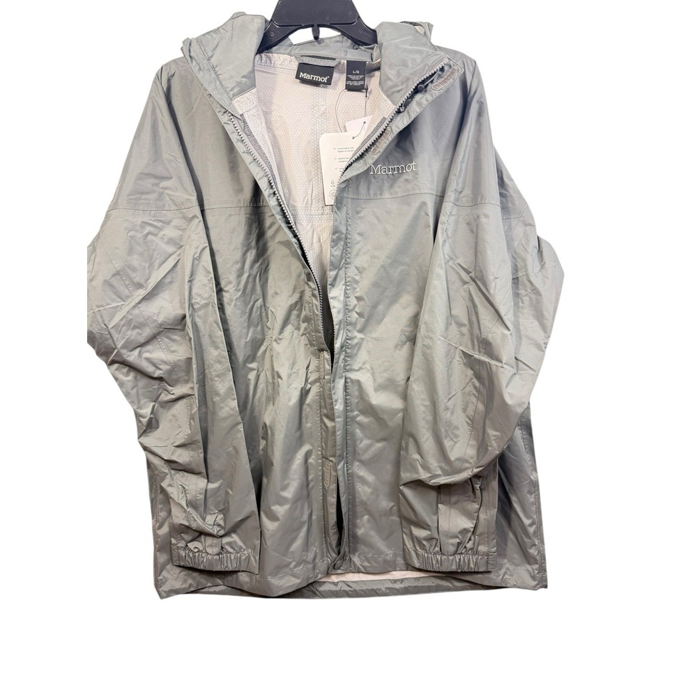 Men's Marmot Precip 50200 Hooded Rain Jacket Large (gargoyle) New With Tags - Picture 8 of 15
